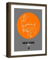 New York Orange Subway Map-NaxArt-Framed Art Print