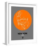 New York Orange Subway Map-NaxArt-Framed Art Print