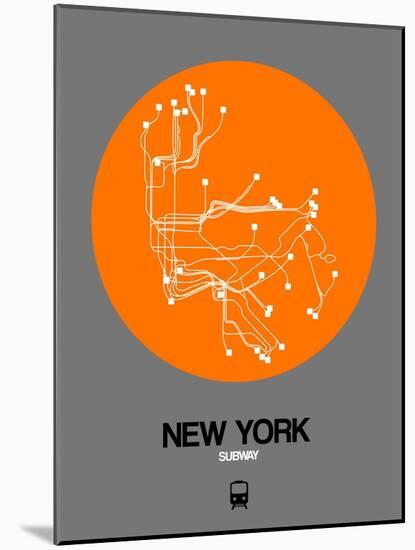 New York Orange Subway Map-NaxArt-Mounted Art Print