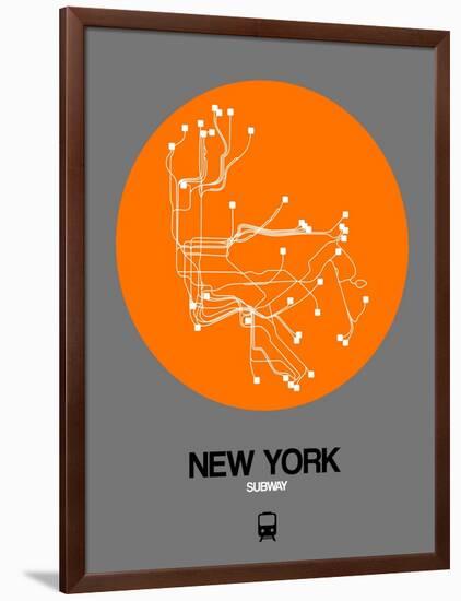 New York Orange Subway Map-NaxArt-Framed Art Print