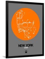 New York Orange Subway Map-NaxArt-Framed Art Print