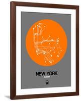 New York Orange Subway Map-NaxArt-Framed Art Print