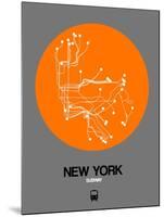 New York Orange Subway Map-NaxArt-Mounted Art Print