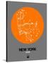 New York Orange Subway Map-NaxArt-Stretched Canvas