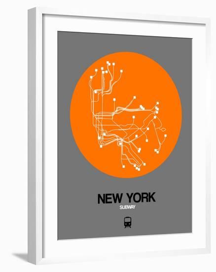 New York Orange Subway Map-NaxArt-Framed Art Print