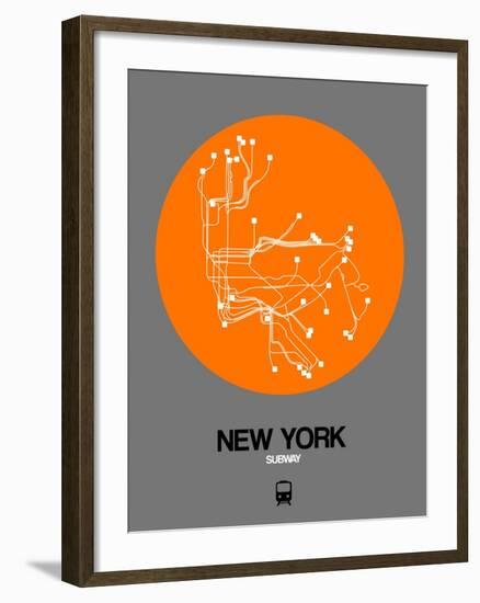 New York Orange Subway Map-NaxArt-Framed Art Print