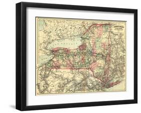 New York - Panoramic Map-Lantern Press-Framed Art Print