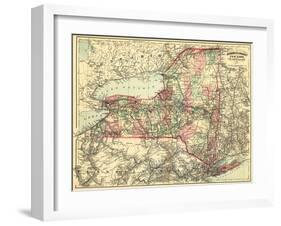 New York - Panoramic Map-Lantern Press-Framed Art Print