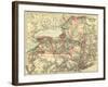 New York - Panoramic Map-Lantern Press-Framed Art Print