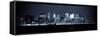 New York - Panoramic View of Manhattan Skyline by Night-Samuel Borges-Framed Stretched Canvas
