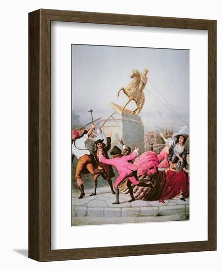 New York Patriots Pull Down the Statue of George Iii at Bowling Green, 9th July 1776, 1854-William Walcutt-Framed Premium Giclee Print