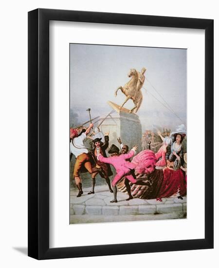 New York Patriots Pull Down the Statue of George Iii at Bowling Green, 9th July 1776, 1854-William Walcutt-Framed Premium Giclee Print