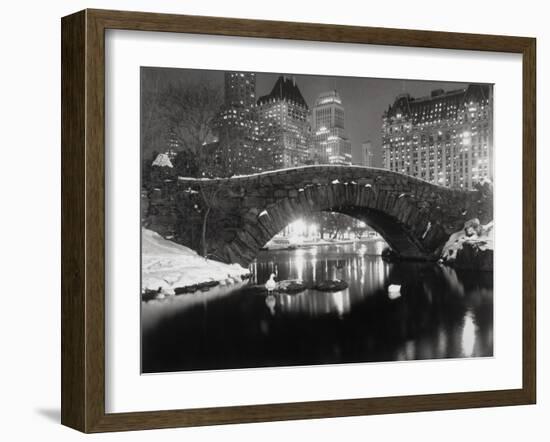 New York Pond in Winter-Bettmann-Framed Premium Photographic Print