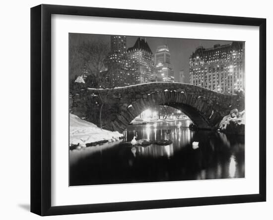 New York Pond in Winter-Bettmann-Framed Premium Photographic Print