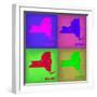 New York Pop Art Map 1-NaxArt-Framed Art Print