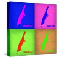 New York Pop Art Map 1-NaxArt-Stretched Canvas