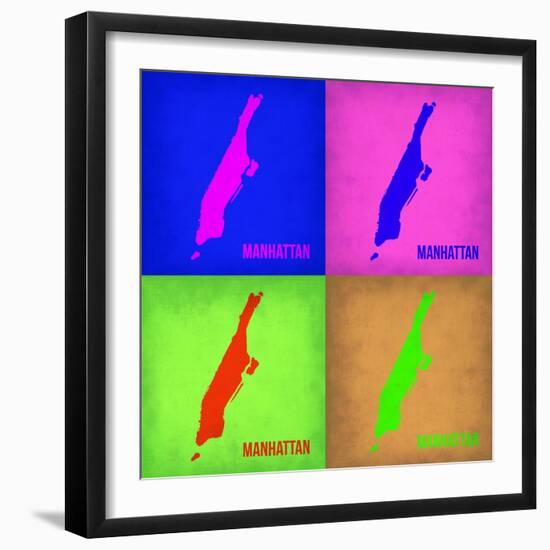 New York Pop Art Map 1-NaxArt-Framed Art Print