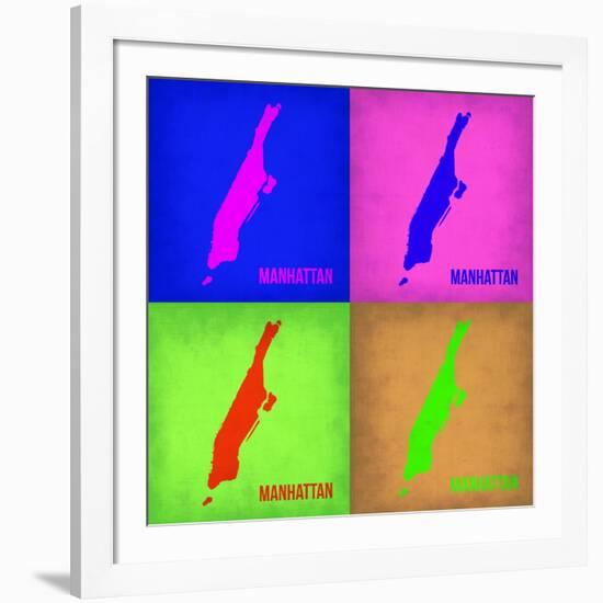 New York Pop Art Map 1-NaxArt-Framed Art Print