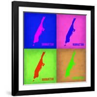 New York Pop Art Map 1-NaxArt-Framed Art Print