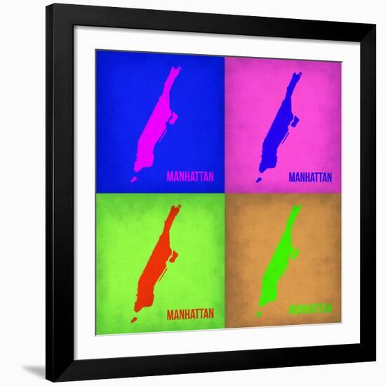 New York Pop Art Map 1-NaxArt-Framed Art Print
