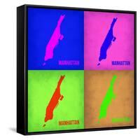 New York Pop Art Map 1-NaxArt-Framed Stretched Canvas