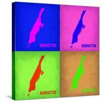 New York Pop Art Map 1-NaxArt-Stretched Canvas