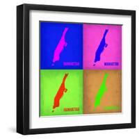 New York Pop Art Map 1-NaxArt-Framed Art Print