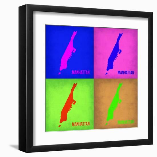 New York Pop Art Map 1-NaxArt-Framed Art Print