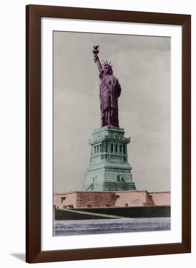 New York Postcard - Liberty-Chris Dunker-Framed Giclee Print