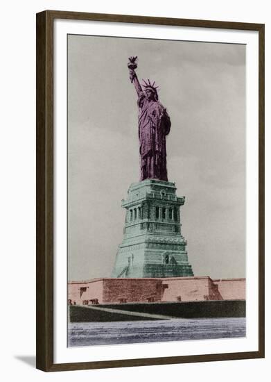 New York Postcard - Liberty-Chris Dunker-Framed Giclee Print