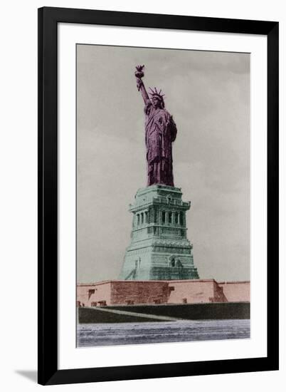 New York Postcard - Liberty-Chris Dunker-Framed Giclee Print