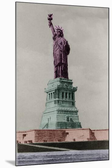 New York Postcard - Liberty-Chris Dunker-Mounted Giclee Print