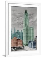 New York Postcard - Woolworth-Chris Dunker-Framed Giclee Print