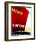 New York', Poster Advertising the North German Lloyd Line, 1930-null-Framed Giclee Print