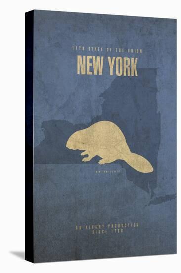 New York Poster-David Bowman-Stretched Canvas