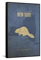 New York Poster-David Bowman-Framed Stretched Canvas