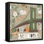 New York Print Design-Lavandaart-Framed Stretched Canvas