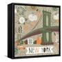 New York Print Design-Lavandaart-Framed Stretched Canvas