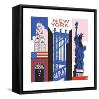 New York Print-Julie Goonan-Framed Stretched Canvas