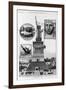 New York - Progress of the Work on Bartholdi's Statue of Liberty, Bedloe's Island. from a Sketch By-null-Framed Premium Giclee Print