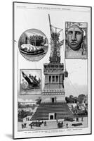 New York - Progress of the Work on Bartholdi's Statue of Liberty, Bedloe's Island. from a Sketch By-null-Mounted Giclee Print