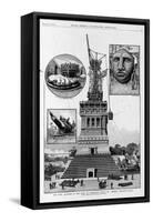 New York - Progress of the Work on Bartholdi's Statue of Liberty, Bedloe's Island. from a Sketch By-null-Framed Stretched Canvas