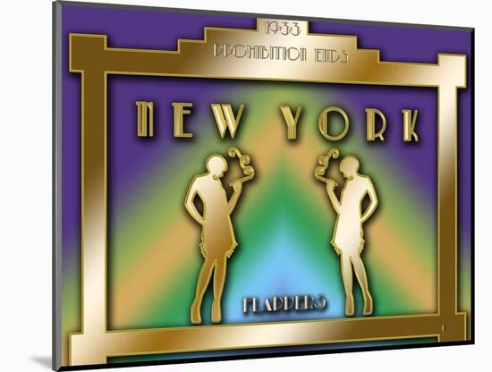 New York Prohibition-Art Deco Designs-Mounted Giclee Print