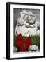 New York Public Library Lion Decorated with a Christmas Wreath during the Holidays.-Jon Hicks-Framed Photographic Print