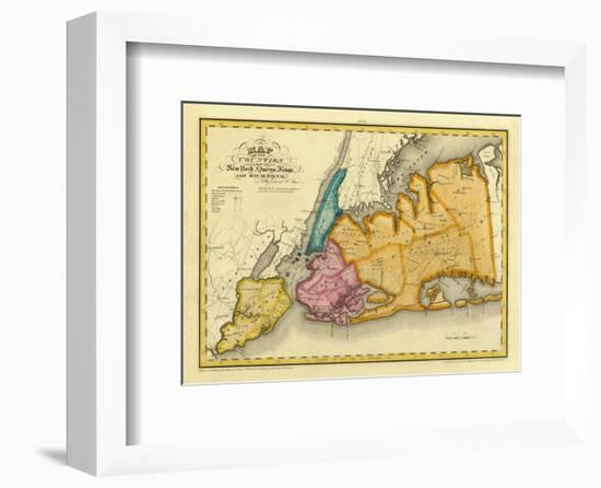 New York, Queens, Kings, Richmond counties, c.1829-David H^ Burr-Framed Art Print