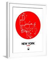 New York Red Subway Map-NaxArt-Framed Art Print