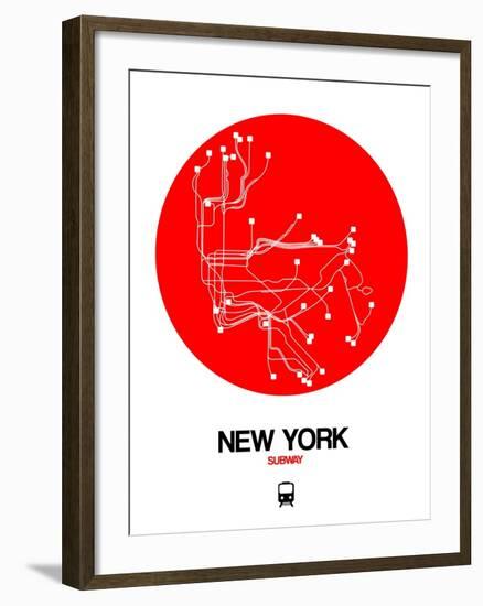 New York Red Subway Map-NaxArt-Framed Art Print