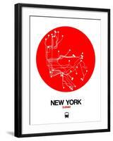 New York Red Subway Map-NaxArt-Framed Art Print