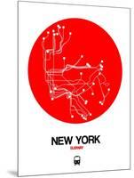 New York Red Subway Map-NaxArt-Mounted Art Print