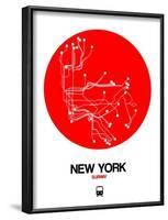 New York Red Subway Map-NaxArt-Framed Art Print